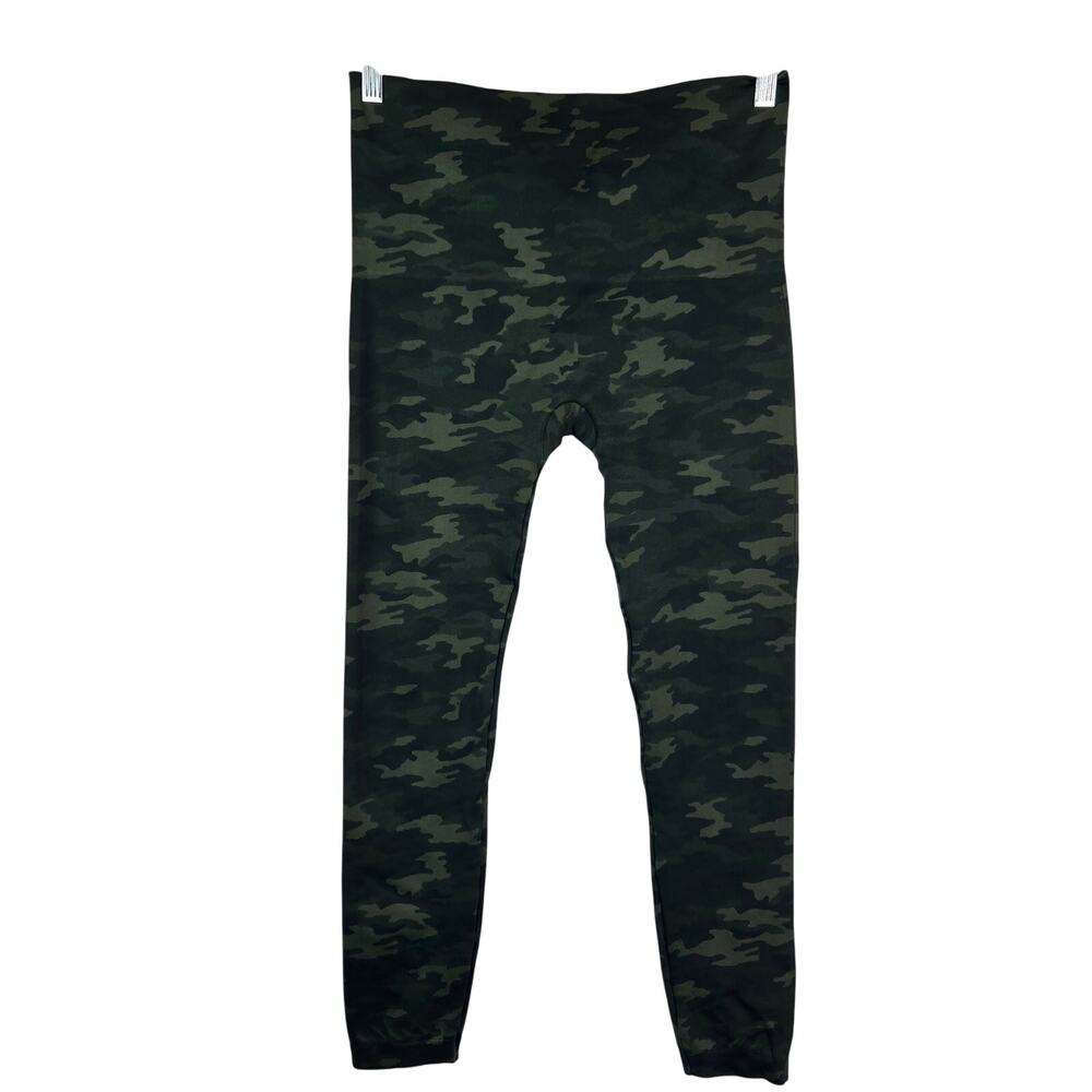 SPANX Size 2X Leggings Green Camo Look At Me Now Seamless Crop Shapewear #803